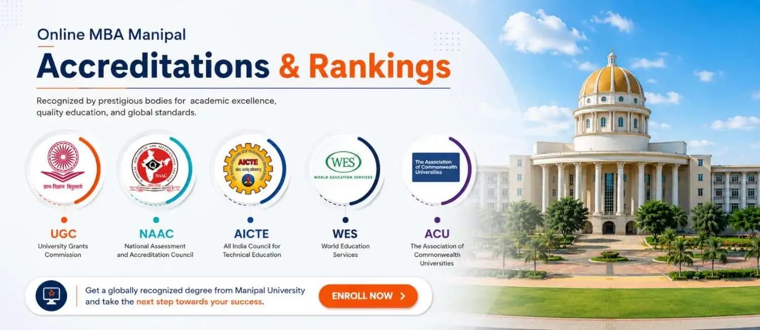 Manipal University Online MBA accreditations UGC NAAC AICTE WES ACU approved