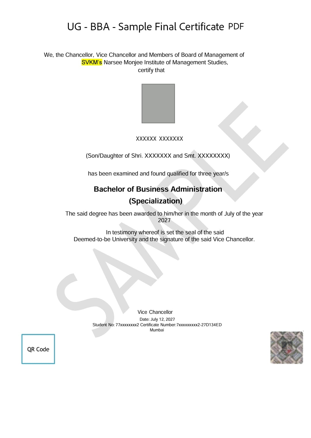 Certificate Preview