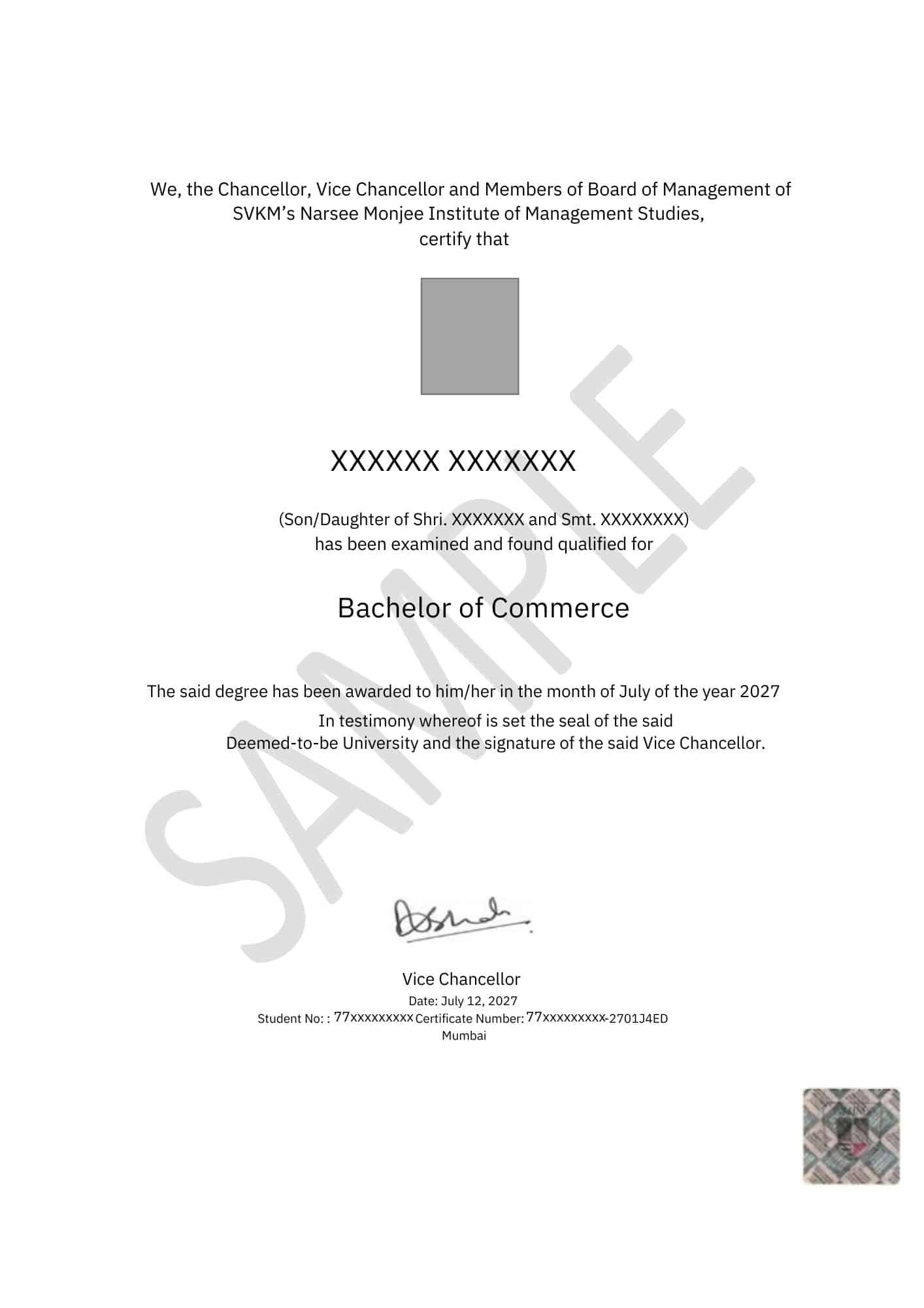 Certificate Preview