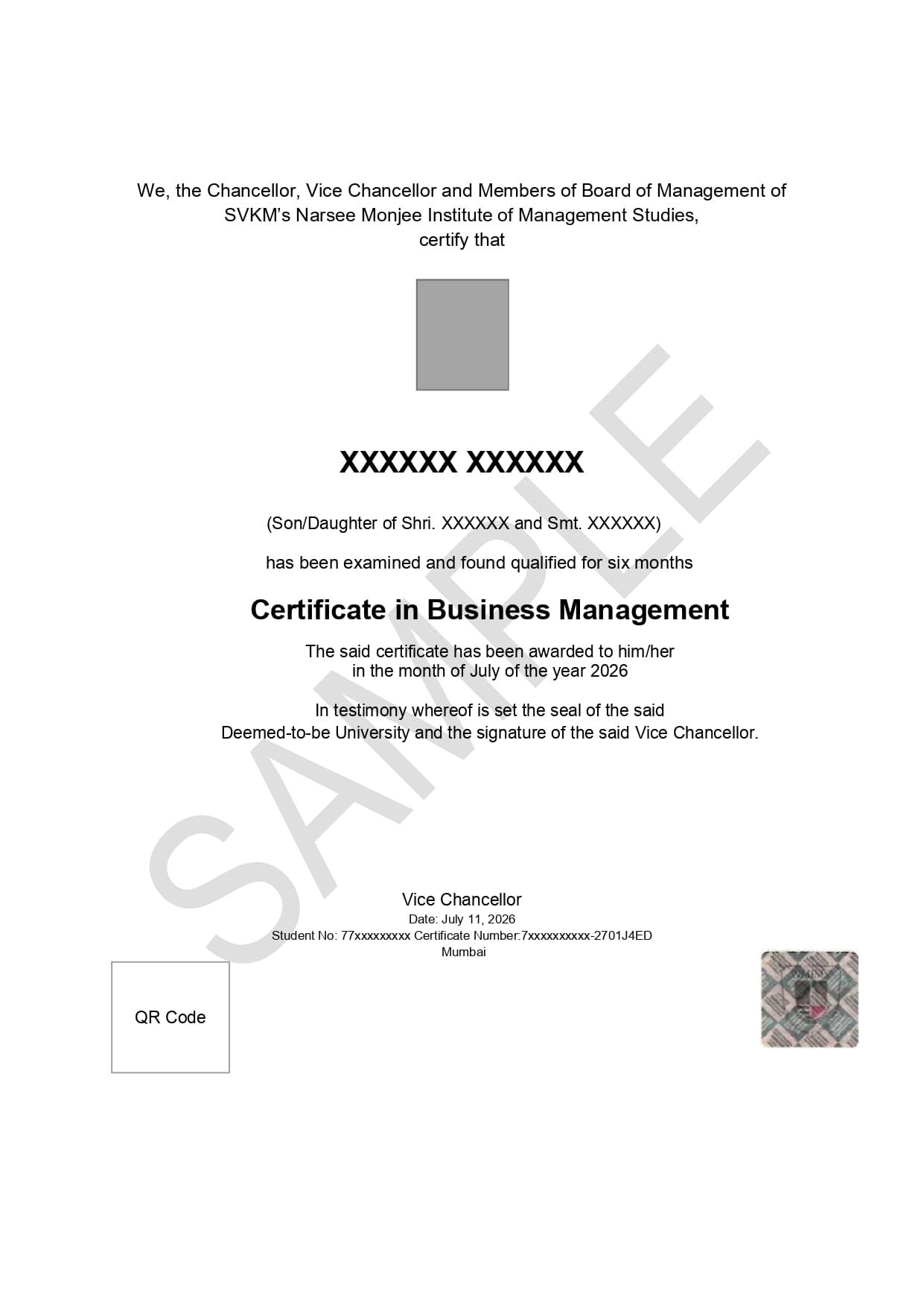 Certificate Preview